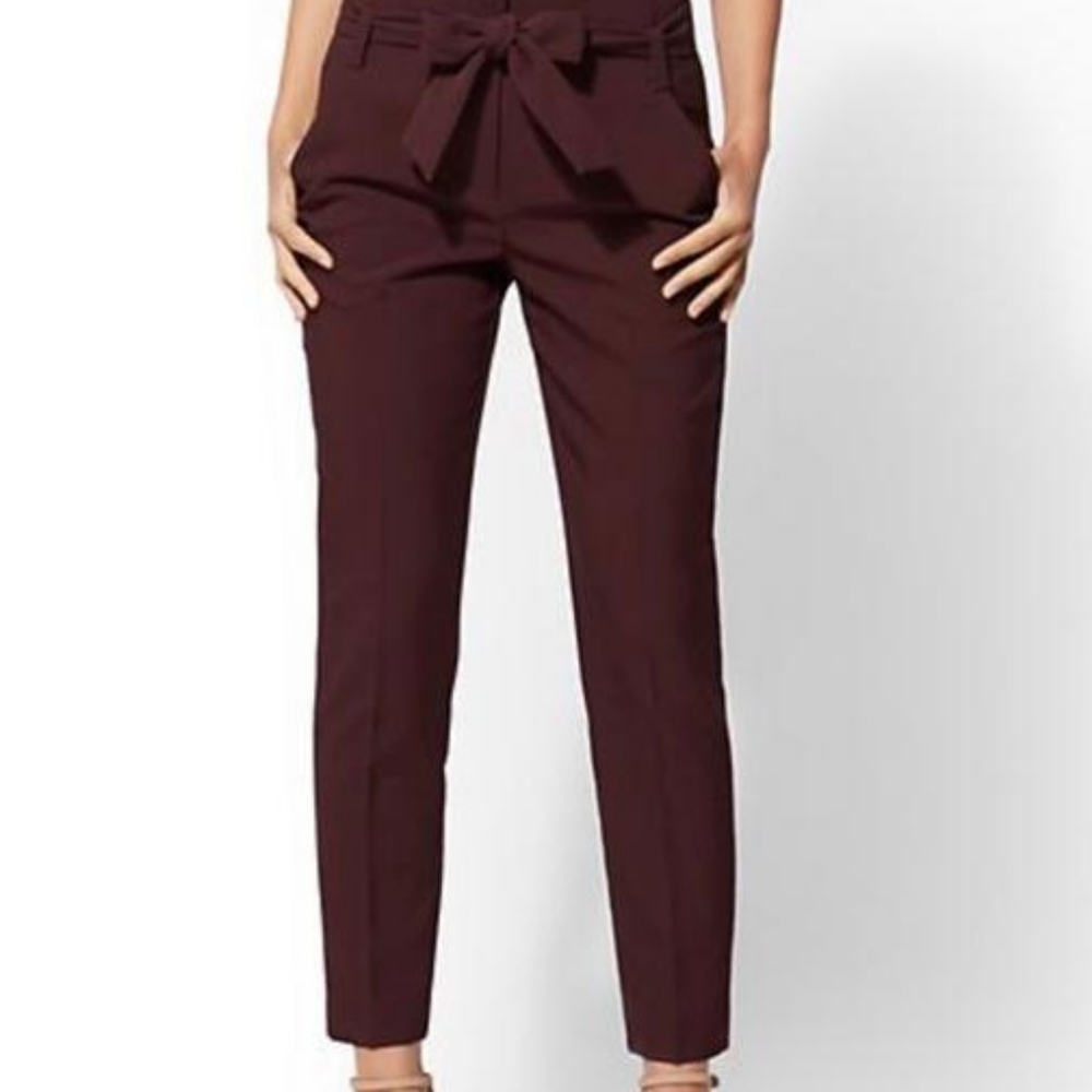 High waisted tie black dress pants New York and company